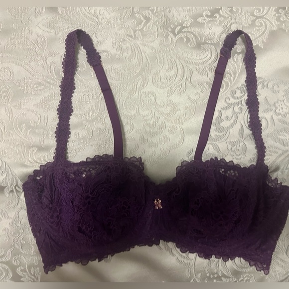 Savage X Fenty 38DDD plum color romantic corded lace balconette bra. - Picture 7 of 7